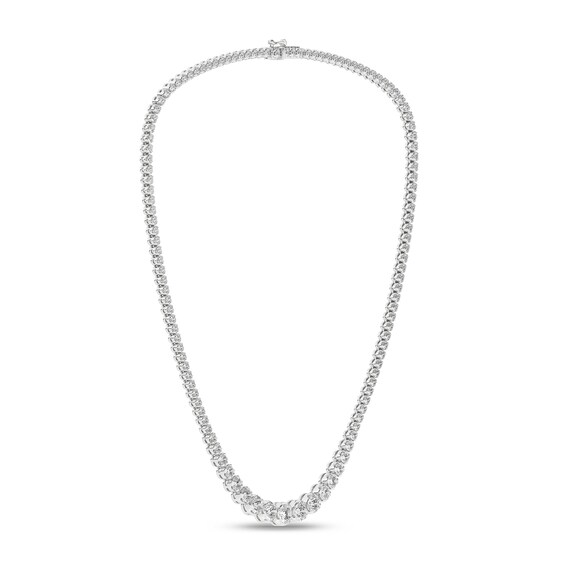 10 CT. T.w. Certified Lab-Grown Diamond Graduated Riviera Necklace in 14K White Gold (F/Si2) - 17â