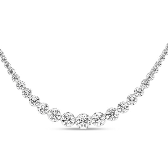 10 CT. T.w. Certified Lab-Grown Diamond Graduated Riviera Necklace in 14K White Gold (F/Si2) - 17â