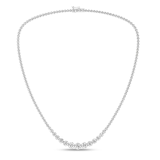 7 CT. T.W. Lab-Grown Diamond Graduated Riviera Necklace in 14K White Gold (F/SI2) - 17”