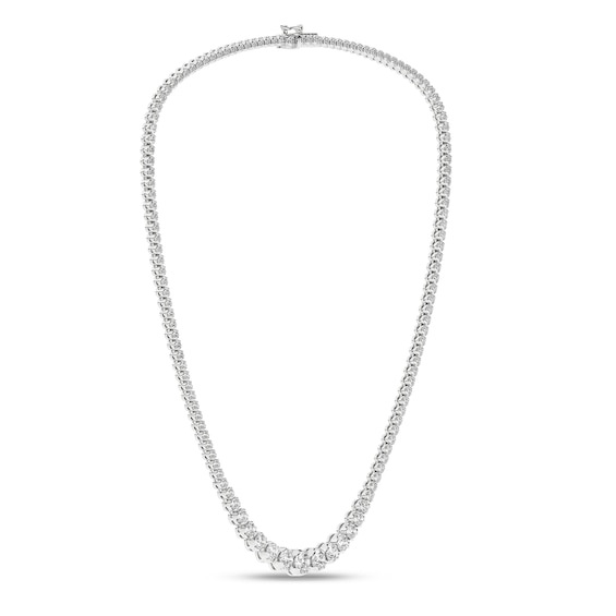 CT. T.w. Certified Lab-Grown Diamond Graduated Riviera Necklace in 14K White Gold (F/Si2
