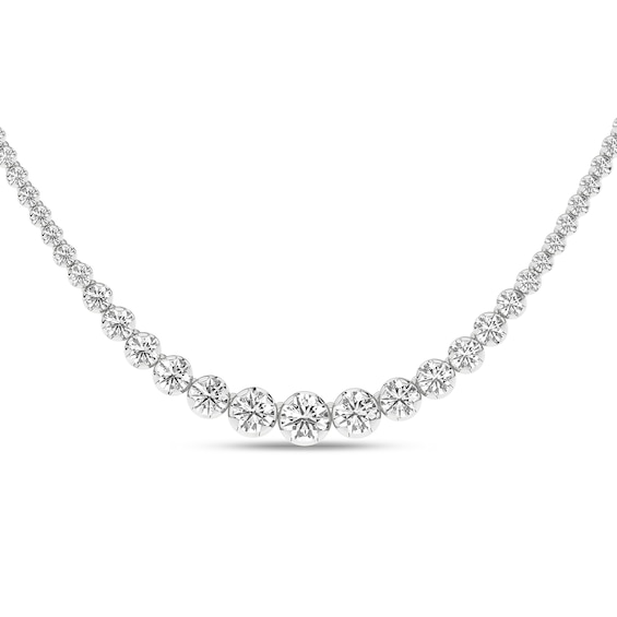 CT. T.w. Certified Lab-Grown Diamond Graduated Riviera Necklace in 14K White Gold (F/Si2