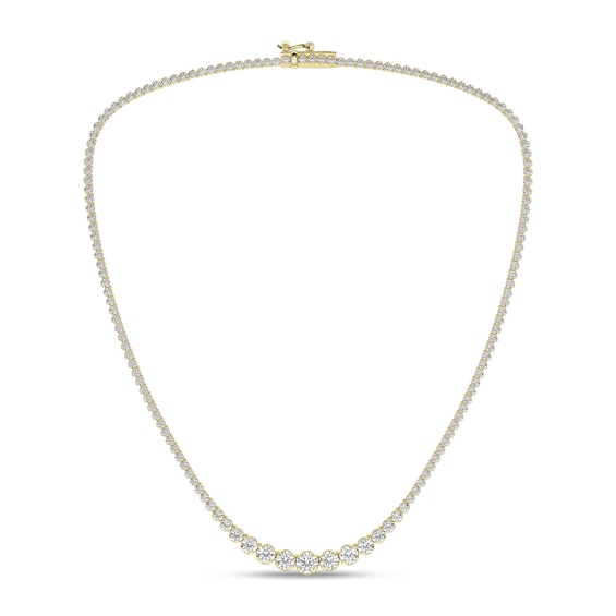 5 CT. T.w. Certified Lab-Grown Diamond Graduated Riviera Necklace in 14K Gold (F/Si2) - 17â