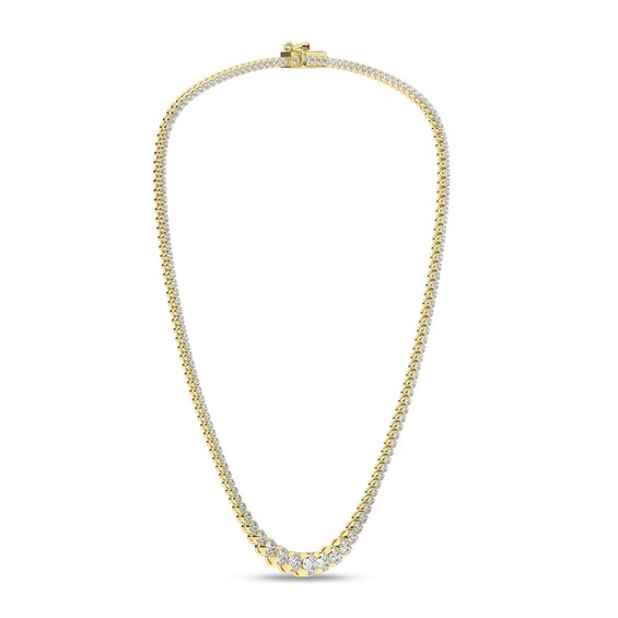 5 CT. T.w. Certified Lab-Grown Diamond Graduated Riviera Necklace in 14K Gold (F/Si2) - 17â