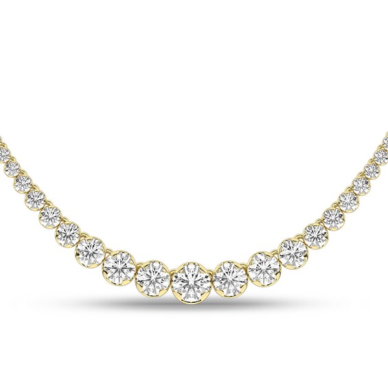 5 CT. T.w. Certified Lab-Grown Diamond Graduated Riviera Necklace in 14K Gold (F/Si2) - 17â