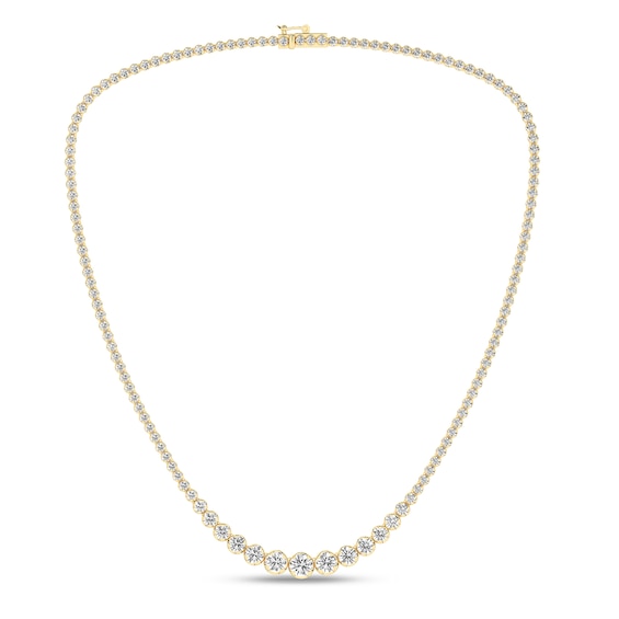7 CT. T.w. Lab-Grown Diamond Graduated Riviera Necklace in 14K Gold (F/Si2) - 17”