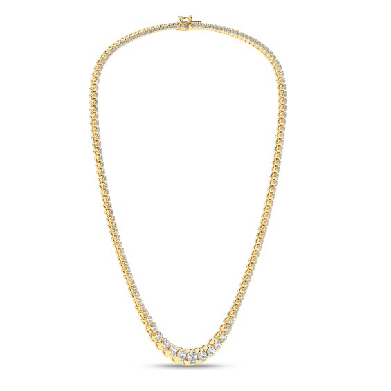 7 CT. T.w. Lab-Grown Diamond Graduated Riviera Necklace in 14K Gold (F/Si2) - 17”