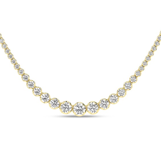 7 CT. T.w. Lab-Grown Diamond Graduated Riviera Necklace in 14K Gold (F/Si2) - 17”
