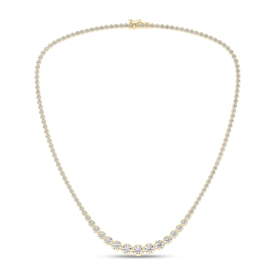 10 CT. T.w. Certified Lab-Grown Diamond Graduated Riviera Necklace in 14K Gold (F/Si2) - 17â
