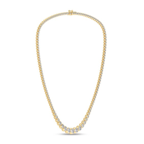 10 CT. T.w. Certified Lab-Grown Diamond Graduated Riviera Necklace in 14K Gold (F/Si2) - 17â