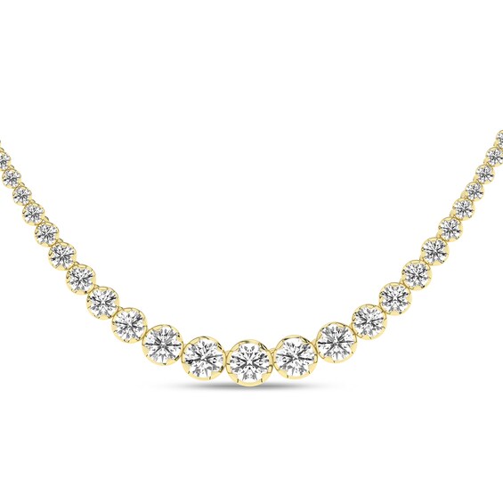 10 CT. T.w. Certified Lab-Grown Diamond Graduated Riviera Necklace in 14K Gold (F/Si2) - 17â