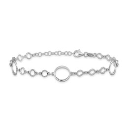 4.7mm Circle Link Chain Bracelet in Hollow Sterling Silver