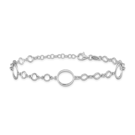 4.7mm Circle Link Chain Bracelet in Hollow Sterling Silver