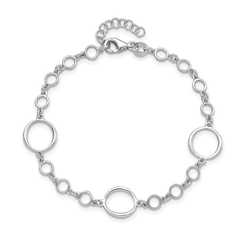 Main Image 2 of 4.7mm Circle Link Chain Bracelet in Hollow Sterling Silver