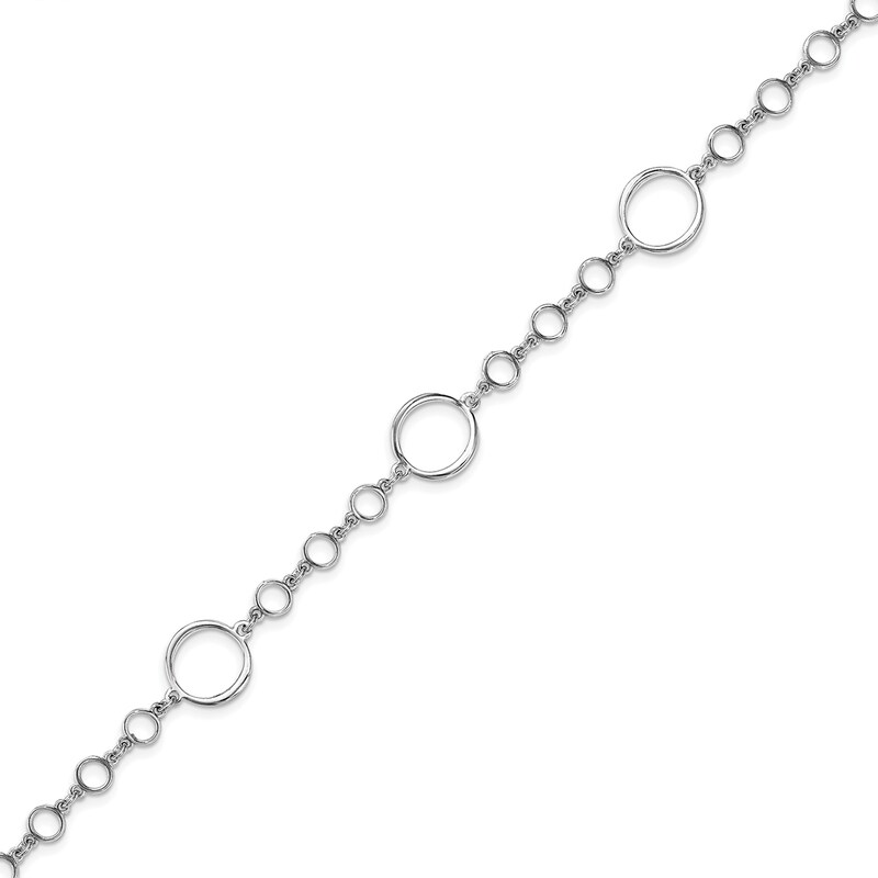 Main Image 3 of 4.7mm Circle Link Chain Bracelet in Hollow Sterling Silver