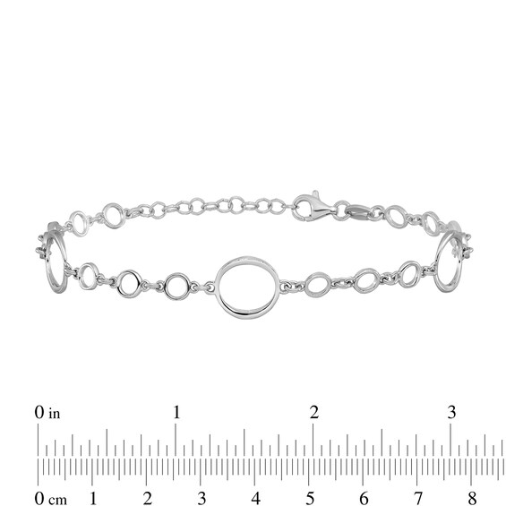 4.7mm Circle Link Chain Bracelet in Hollow Sterling Silver