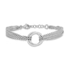 Thumbnail Image 1 of Double Circle Multi-Strand Curb Chain Bracelet in Sterling Silver - 8”