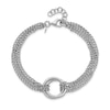 Thumbnail Image 2 of Double Circle Multi-Strand Curb Chain Bracelet in Sterling Silver - 8”