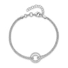 Thumbnail Image 2 of Double Circle Drop Double Strand Cable Chain Bracelet in Sterling Silver - 8.5”