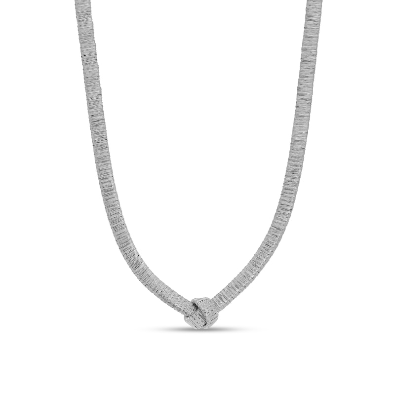 Main Image 1 of 4.0mm Knotted Omega Chain Necklace in Solid Sterling Silver