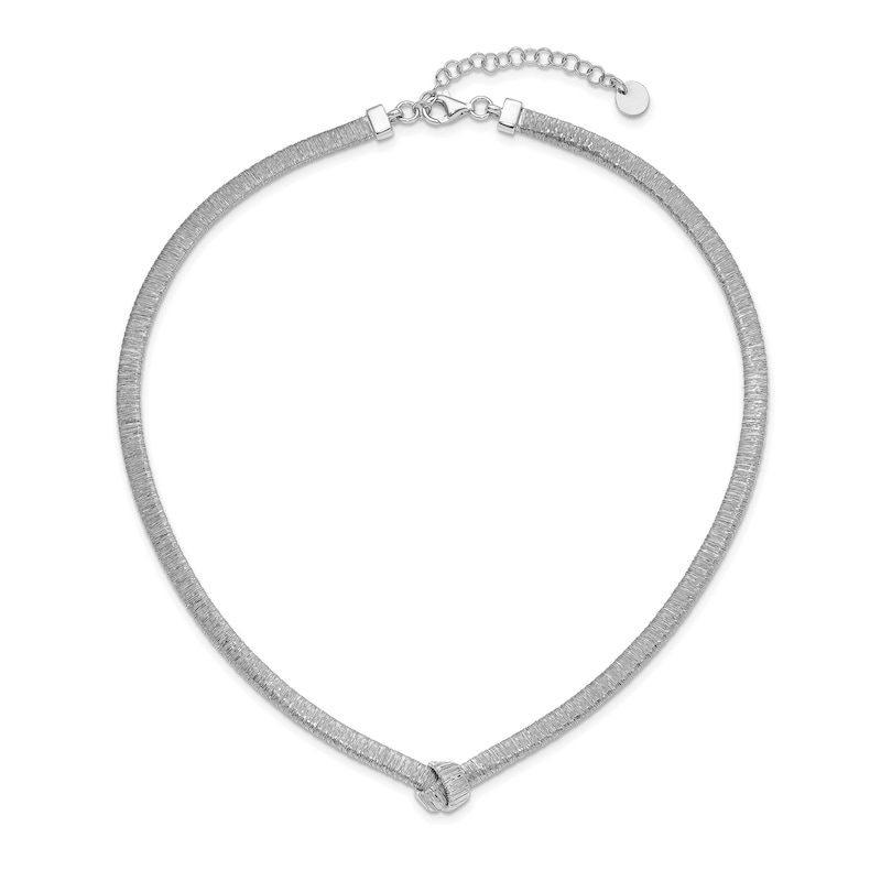 Main Image 2 of 4.0mm Knotted Omega Chain Necklace in Solid Sterling Silver