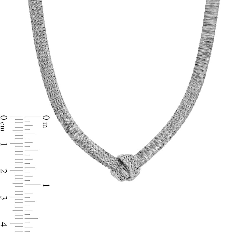 Main Image 3 of 4.0mm Knotted Omega Chain Necklace in Solid Sterling Silver