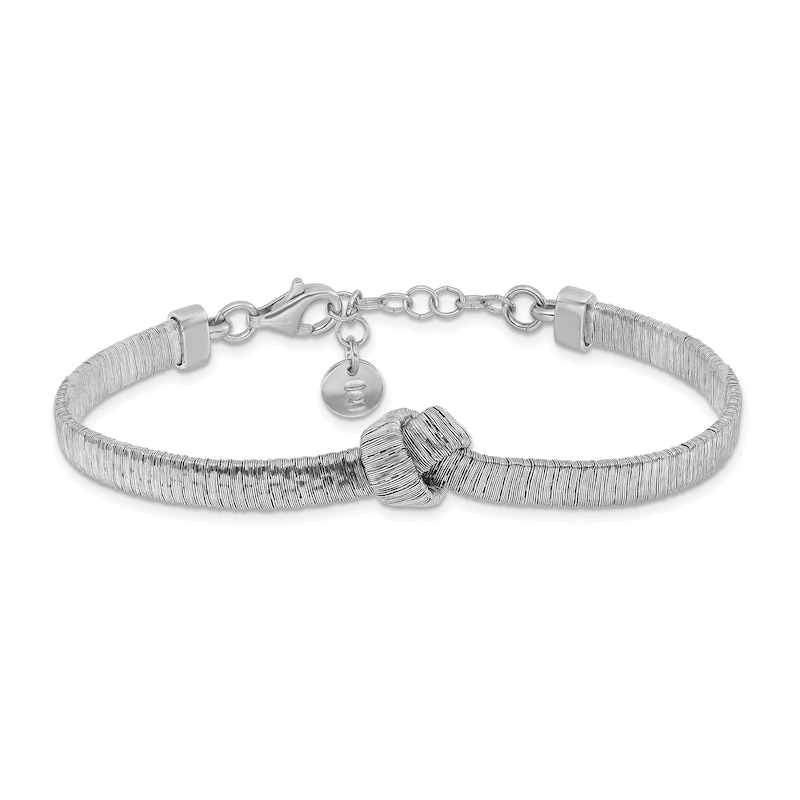 Main Image 1 of 4.0mm Knotted Omega Chain Bracelet in Solid Sterling Silver - 8”