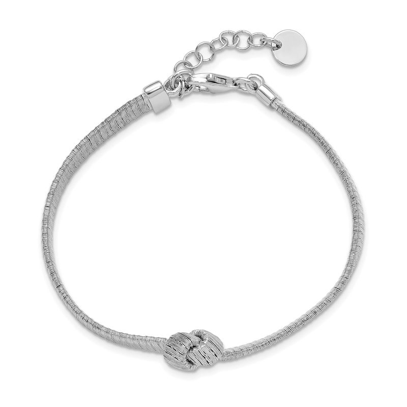 Main Image 2 of 4.0mm Knotted Omega Chain Bracelet in Solid Sterling Silver - 8”