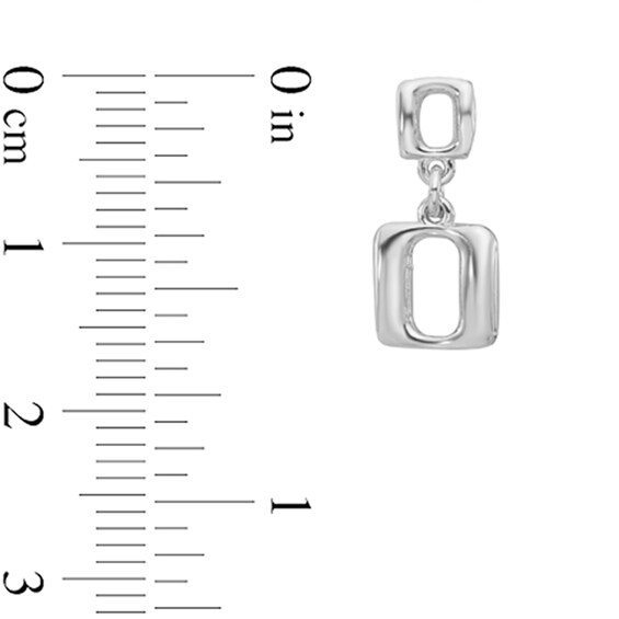 Lightweight Rectangle Drop Earrings in Sterling Silver