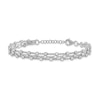 Thumbnail Image 1 of Beaded Triple Strand Chain Bracelet in Solid Sterling Silver - 8”