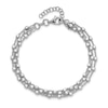 Thumbnail Image 2 of Beaded Triple Strand Chain Bracelet in Solid Sterling Silver - 8”