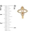 Thumbnail Image 3 of Lab-Created Opal and White Lab-Created Sapphire Star Hoop Earrings in Sterling Silver with 18K Gold Plate