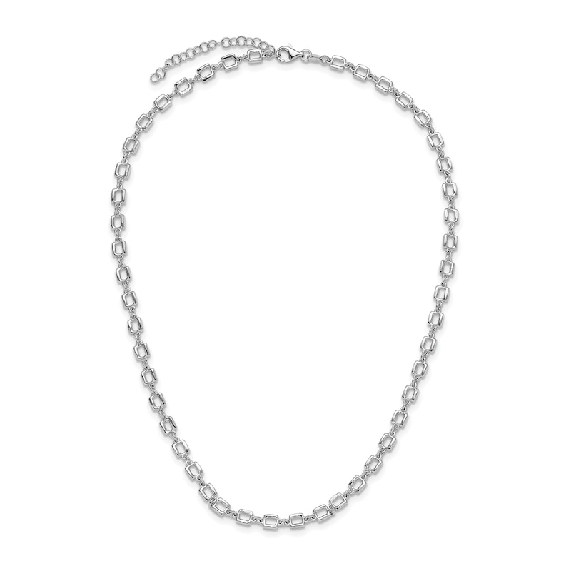 Main Image 2 of 4.75mm Rectangle Link Chain Necklace in Solid Sterling Silver