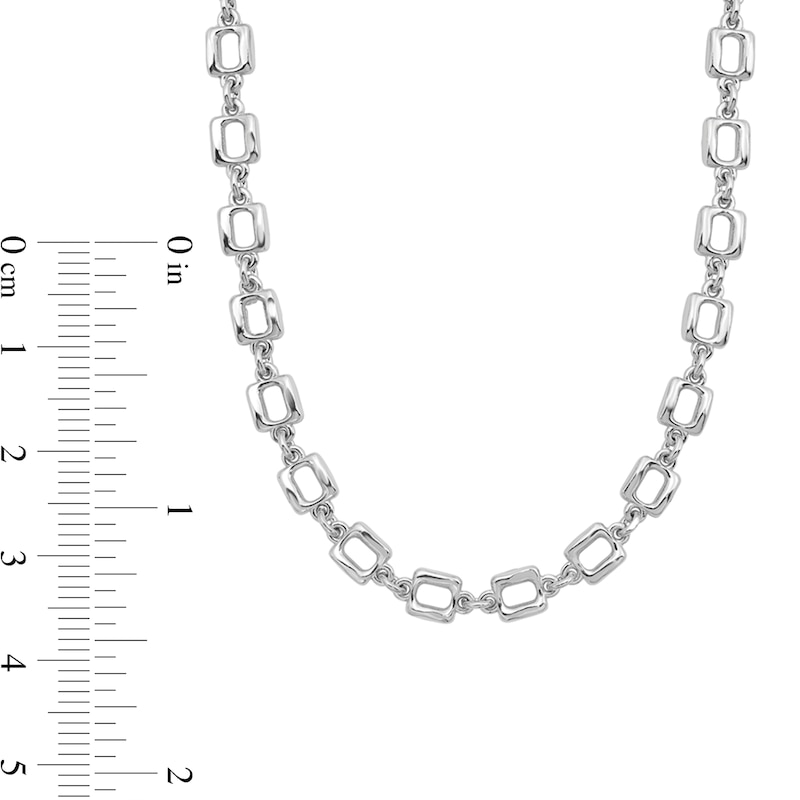 Main Image 3 of 4.75mm Rectangle Link Chain Necklace in Solid Sterling Silver