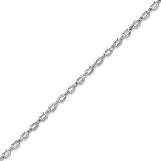 4.75mm Rectangle Link Chain Bracelet in Solid Sterling Silver - 8â