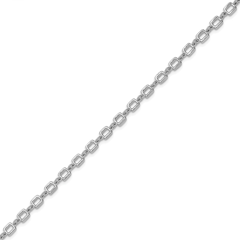 Main Image 3 of 4.75mm Rectangle Link Chain Bracelet in Solid Sterling Silver - 8”