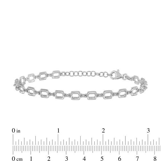 4.75mm Rectangle Link Chain Bracelet in Solid Sterling Silver - 8â
