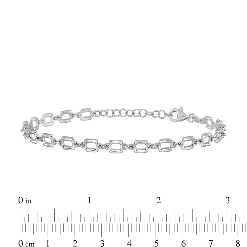 Main Image 4 of 4.75mm Rectangle Link Chain Bracelet in Solid Sterling Silver - 8”