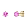 Thumbnail Image 1 of 5.0mm Pink Lab-Created Sapphire Solitaire Martini Stud Earrings in 10K Gold