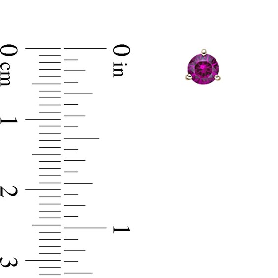 5.0mm Lab-Created Ruby Solitaire Martini Stud Earrings in 10K Gold