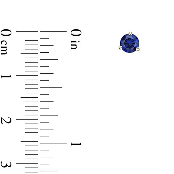 5.0mm Blue Lab-Created Sapphire Solitaire Martini Stud Earrings in 10K Gold