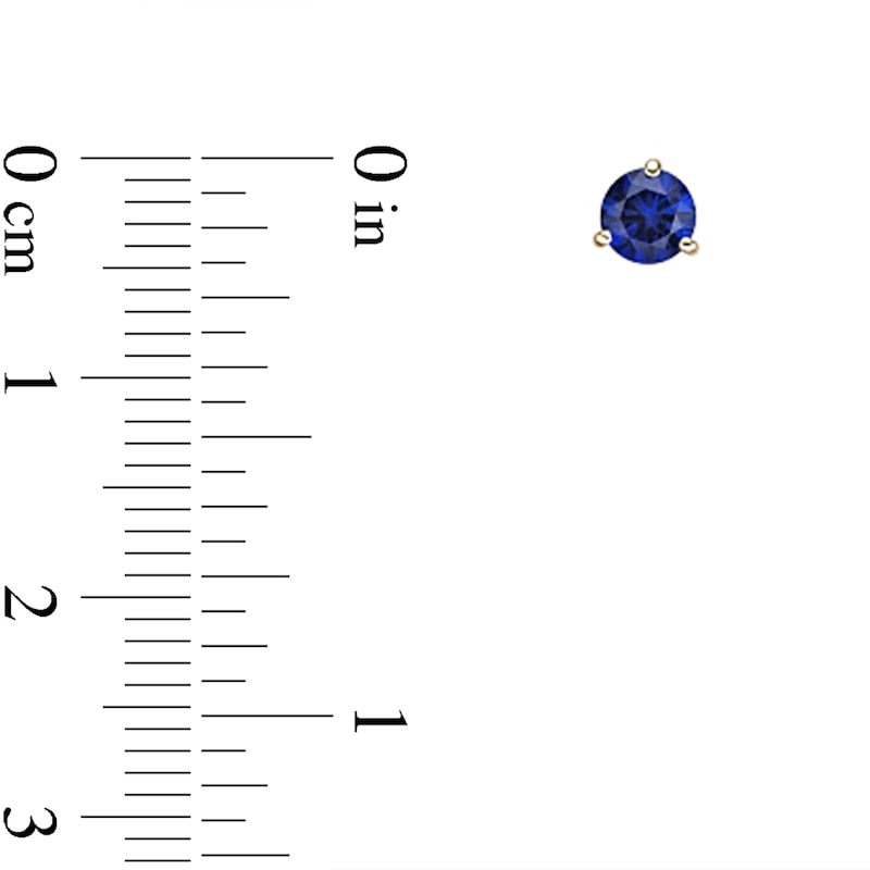 Main Image 3 of 5.0mm Blue Lab-Created Sapphire Solitaire Martini Stud Earrings in 10K Gold
