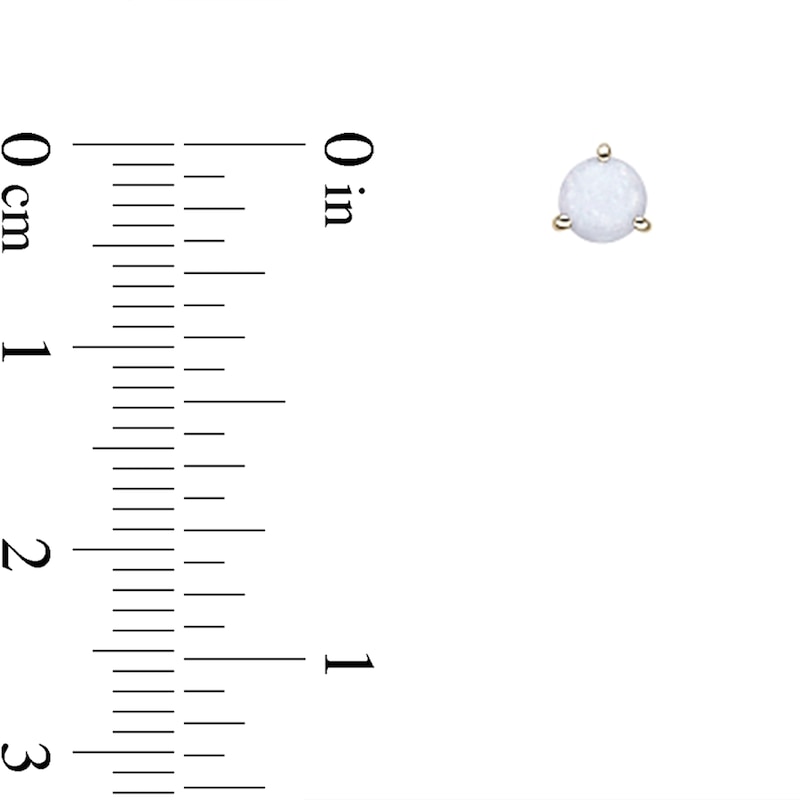 Main Image 3 of 5.0mm Lab-Created Opal Solitaire Martini Stud Earrings in 10K Gold