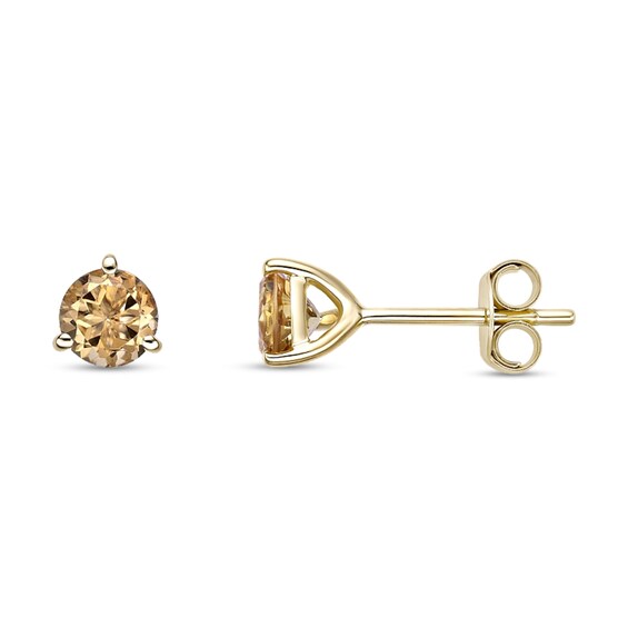5.0mm Citrine Solitaire Martini Stud Earrings in 10K Gold