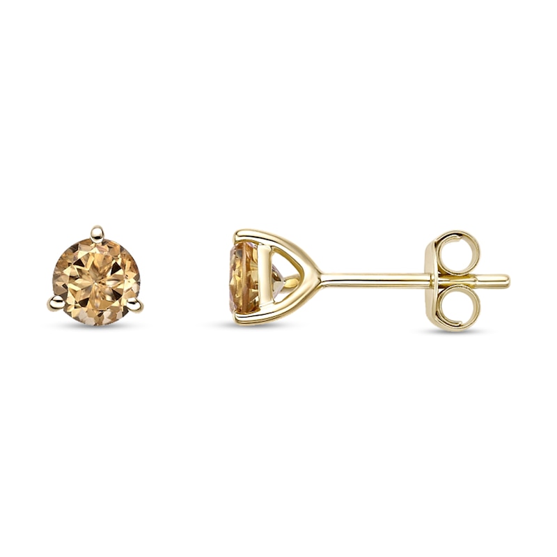 Main Image 2 of 5.0mm Citrine Solitaire Martini Stud Earrings in 10K Gold