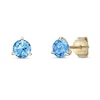 Thumbnail Image 1 of 5.0mm Swiss Blue Topaz Solitaire Martini Stud Earrings in 10K Gold