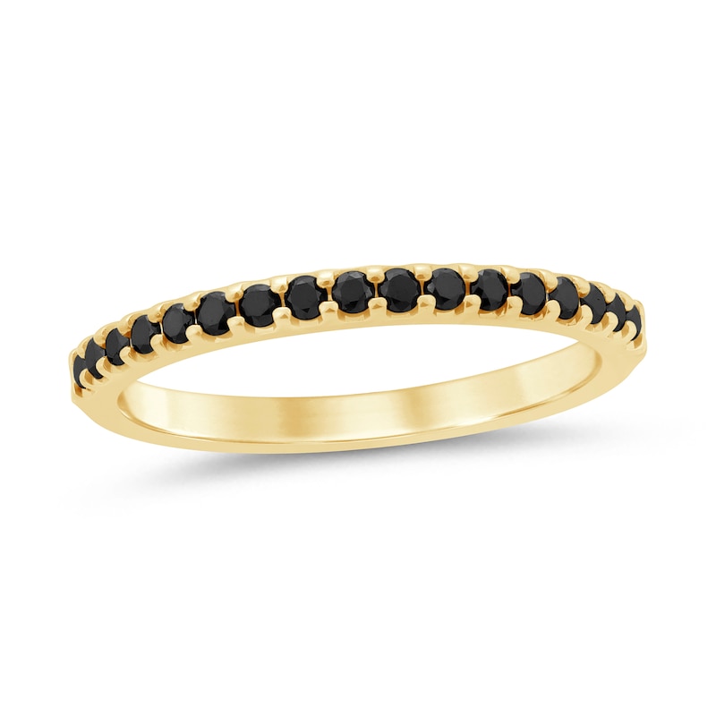 Main Image 1 of 1/4 CT. T.W. Black Diamond Wedding Band in 14K Gold