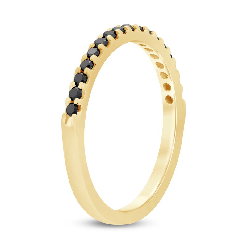 Main Image 2 of 1/4 CT. T.W. Black Diamond Wedding Band in 14K Gold