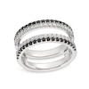 Thumbnail Image 1 of 1 CT. T.W. Black and White Diamond Double Row Solitaire Enhancer in 14K White Gold