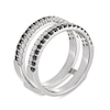 Thumbnail Image 2 of 1 CT. T.W. Black and White Diamond Double Row Solitaire Enhancer in 14K White Gold