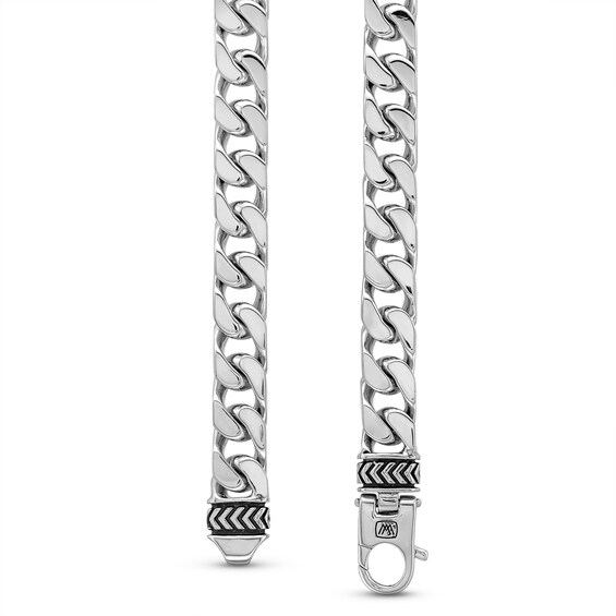 Vera Wang Men 1-1/4 CT. T.w. Black Diamond Station Curb Chain Necklace in Sterling Silver - 22â